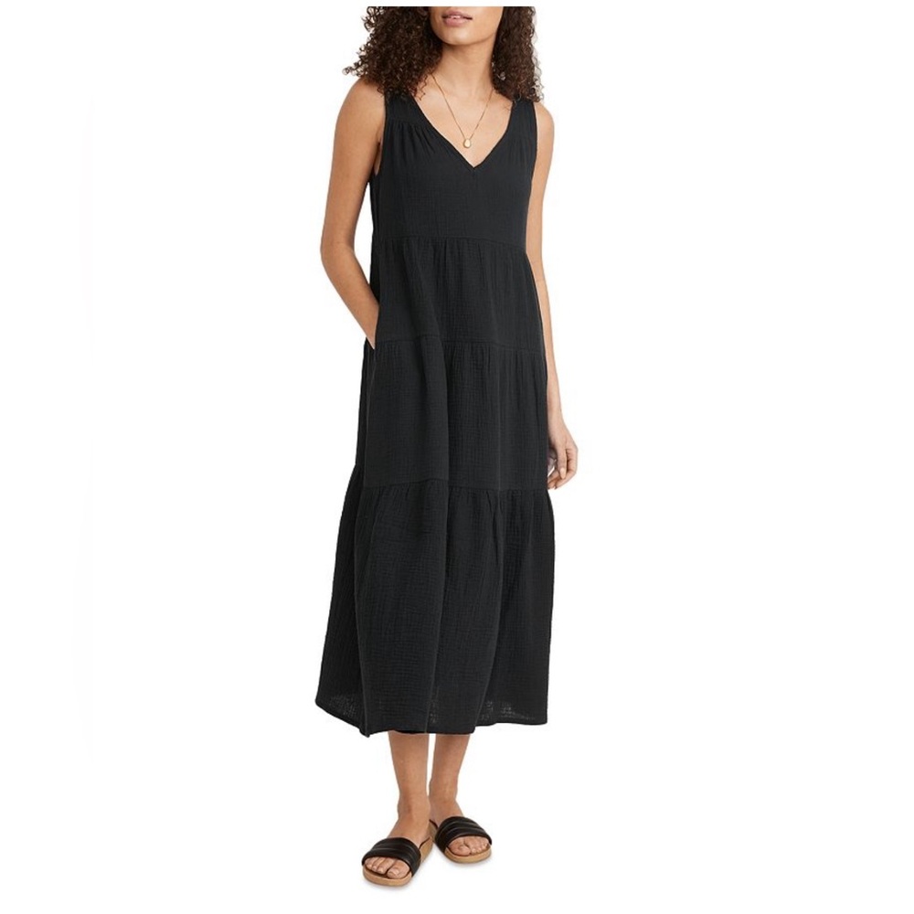 Marine Layer Corinne Tiered Gauze Midi Dress